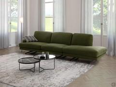 Sectional linear sofa with armrest on one side and open side on the other