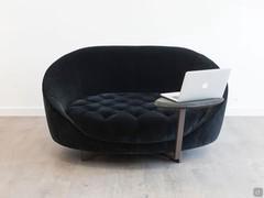 2-seater fabric sofa Graham with optional swivel table