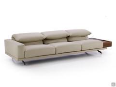 Heritage sofa, 310 cm wide with three 84 cm seats, a vertical padded armrest and a horizontal container