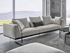 Linear sofa Phil by Bonaldo without a bookcase armrest, but configured with both ends upholstered