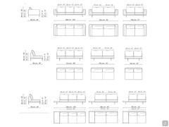 Sofa with integrated bookcase Phil by Bonaldo - Linear, central and central elements with tray in the version with Linear cushioning