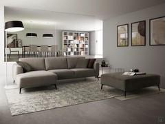 Abbey sofa with chaise longue, upholstered in Romeo promo fabric colour 8005 and 8027