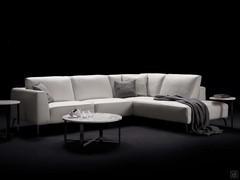 Abbey leather sofa, L-shaped with meridienne corner