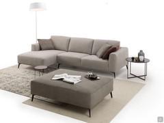 Abbey fabric sofa with high feet and matching ottoman