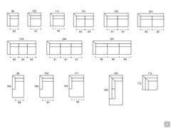 Available modules and sizes for Abbey sofa