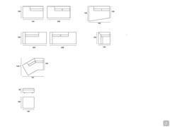 Modularity of the Holiday sofa: open terminal elements, meridian and corner elements, inclined peninsula and pouffe