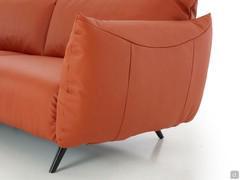 Detail of the cushion armrest of the Malibu sofa