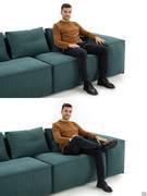 Seating example and proportions of Square sofa