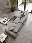 Top view of the Foster sofa with shaped chaise longue