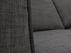 Detail of the dark gray Barren fabric upholstery