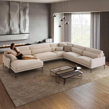 Modular sofa with thin armrests Maxime