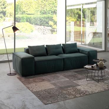 Square modular sofa with big armrests