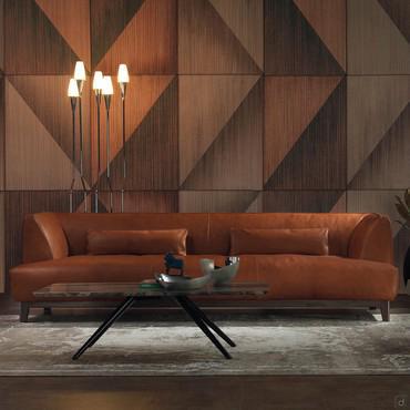 Goya low sofa in real leather