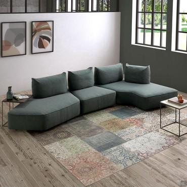 Prisma Rock shaped sectional sofa with movable backrests