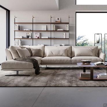 Fabric sofa with sundial Skid by Bonaldo