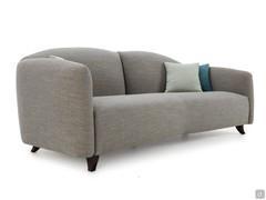 Gilmour 2-seater textile sofa with sabre-shaped arched wooden feet