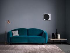 Gilmour modern sofa in art deco style here in teal blue velvet