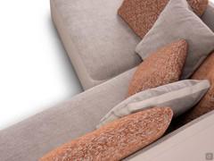 Detail of the back cushions in different sizes that make the Banus sofa even more comfortable