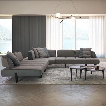 Leyton sofa with sliding backrests