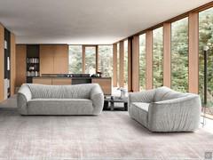 Pair of 3-seater Drappy linear sofas, positioned in a corner to create a spacious conversation lounge