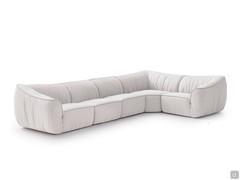 4 metre x 240 cm deep Drappy sofa comprising end pieces with armrests, two central seats and corner element