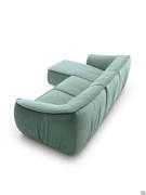 Rear view of the Drappy sofa, perfectly finished to be positioned even in the middle of the room