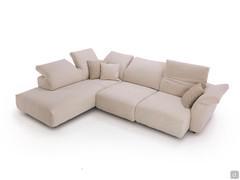 Nevis meridienne sofa featuring a straight side with two pull-out seats and a corner with an open side without armrests