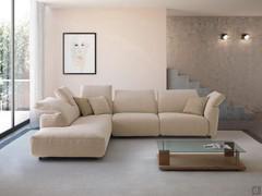 Nevis sofa with meridienne corner 334 d.246 cm with two pull-out seats and reclining back and armrests