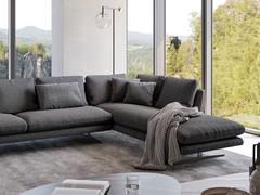 Design corner sofa Lars by Bonaldo, coverable in fabric, faux leather or leather