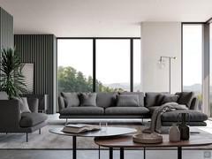 Design corner sofa Lars by Bonaldo, available with high feet or metal sled