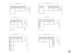 Examples of compositions that can be created by combining the elements of the Paraiso sofa