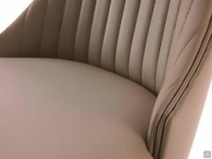 Detail of the Panama leather upholstery, one of the many leathers available for the Neva stool