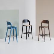 Minima high-backed wooden stool