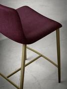 Details of stool with upholstered seat Princess, with footrest and low backrest