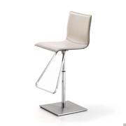 Stool with leather seat and square metal base Toto by Cattelan