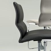 Detail of the ergonomic backrest of Victor stool