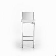 Alessio white hide-leather stool by Cattelan, back view 