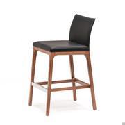 Arcadia stool by Cattelan with wooden legs in Canaletto walnut stained beech wood veneer 