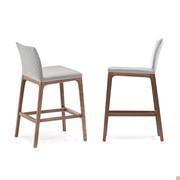 Upholstered stools with wooden legs Arcadia by Cattelan