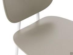 Detail of taupe polypropylene seat and backrest