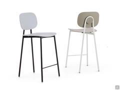 Tall kitchen stools Lollipop Young with metal frame and matte polypropylene seat