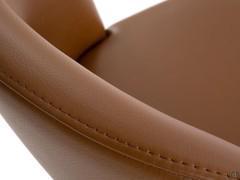 Detail of Lord 9110 full-grain leather upholstery with matching stitching