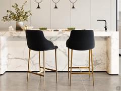 Stool Count - the back silhouette shows the enveloping shapes of the back and seat, supported by the square-section metal frame, tapering downward