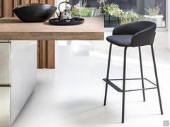 Metropolitan kitchen stool with metal legs and backrest Just