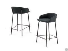 Just stools in microfibre fabric with Alcantara Touch effect black colour