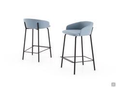 Just design stool with Venice upholstery and black painted metal frame