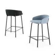 Just design stool with Venice upholstery and black painted metal frame