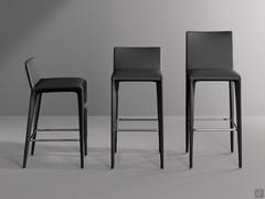 Some variations of the Filly Too stool by Bonaldo, available with high or low back, kitchen countertop or snack top