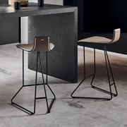 Pepe hide-leather stool by Cattelan with sledge legs