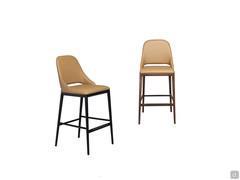 Malva stool with leather upholstery in two of the available frame colours